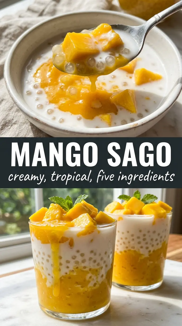 Mango sago creamy tropical dessert