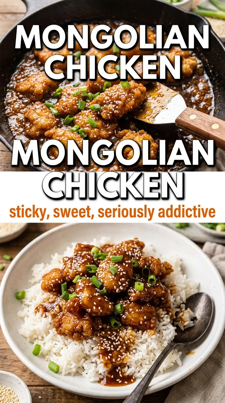 Mongolian chicken sticky sesame green onions