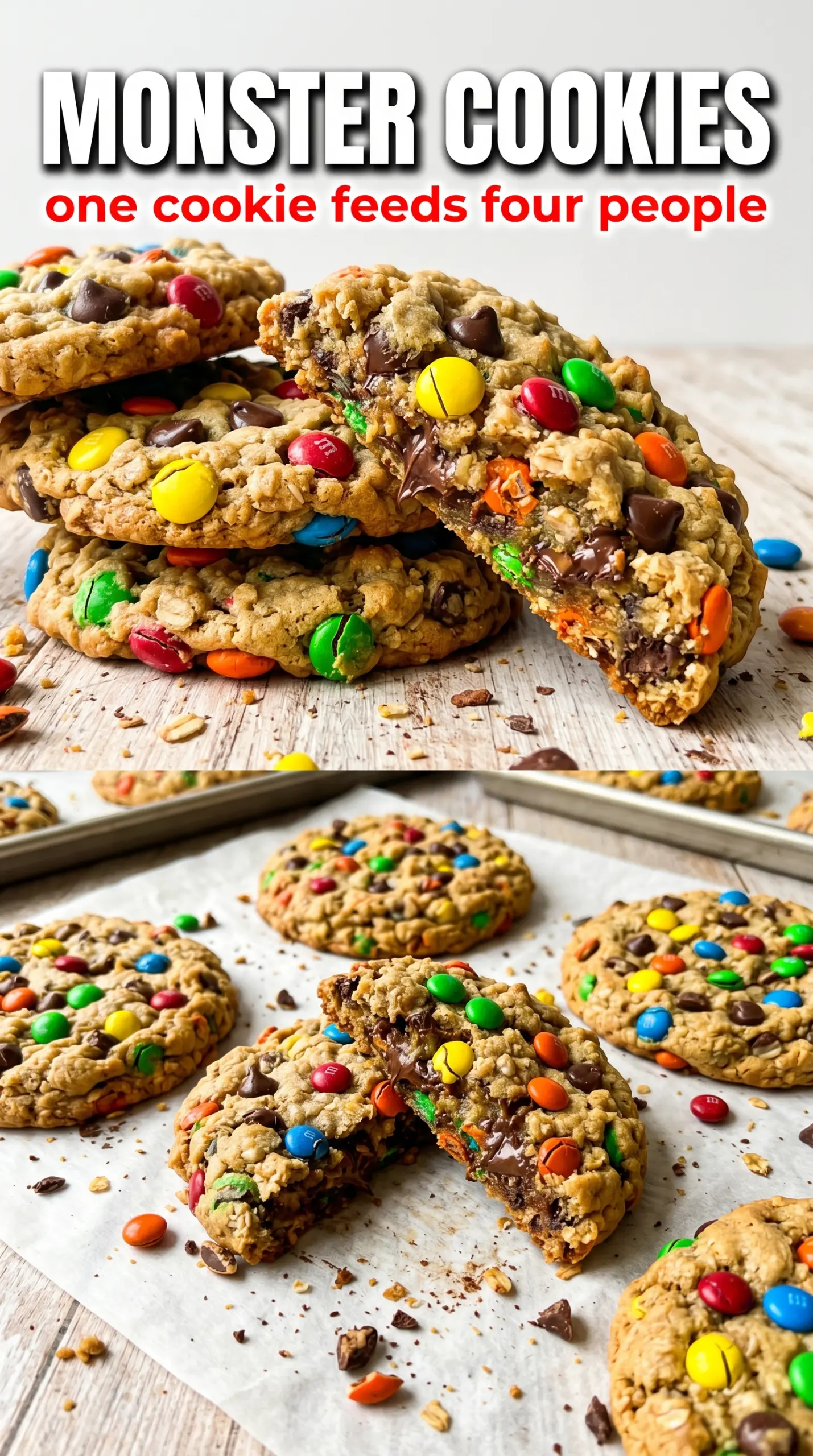 Monster Cookies chewy peanut butter colorful