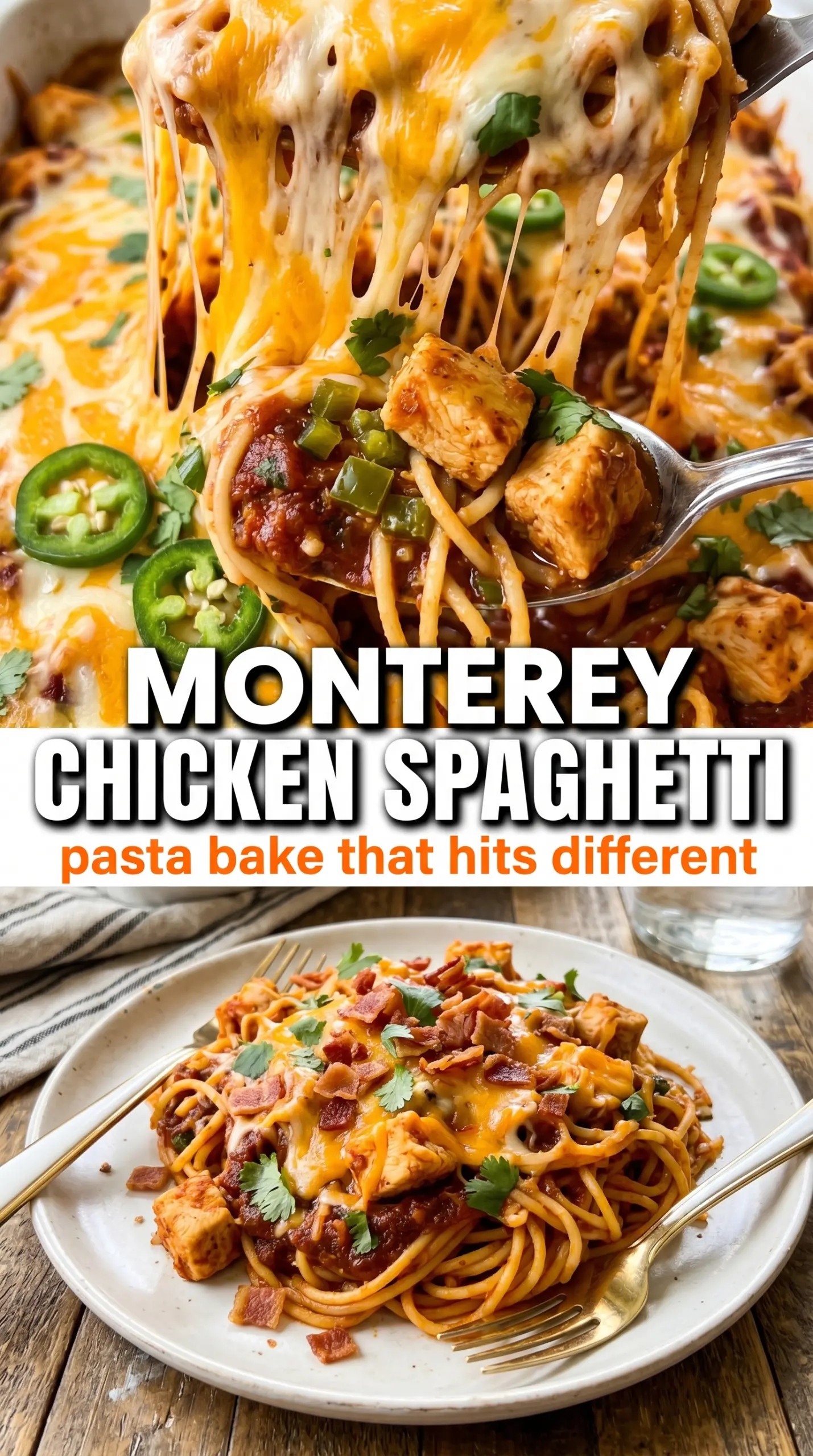 Monterey chicken spaghetti creamy cheesy bacon