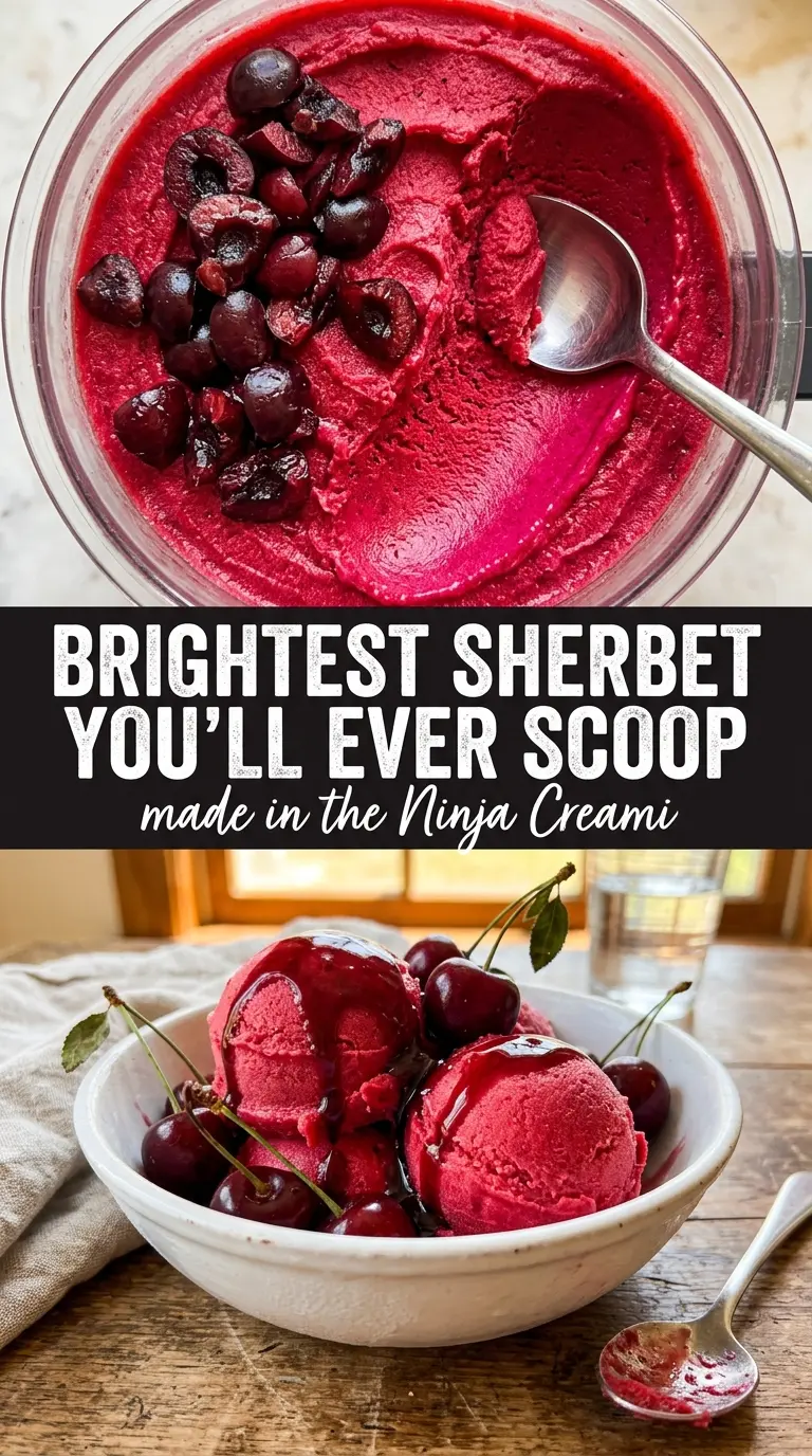 Ninja Creami Cherry Sherbet ruby-red creamy