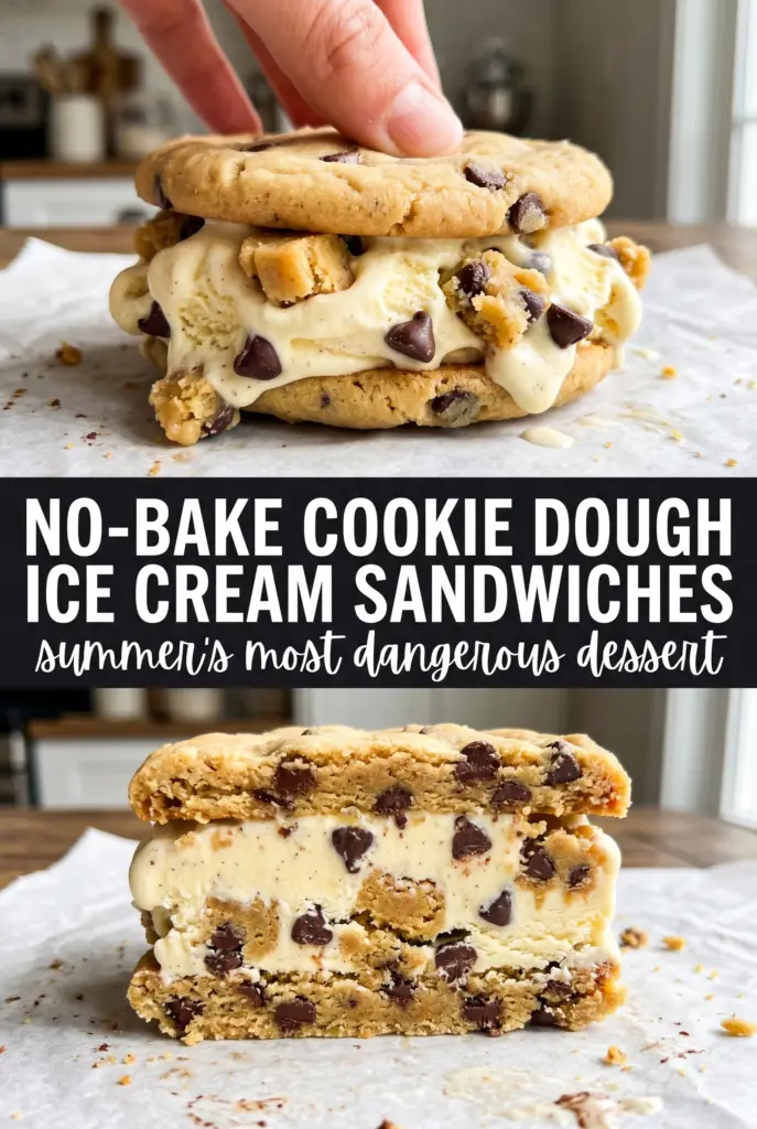 No-Bake Cookie Dough Ice Cream Sandwiches