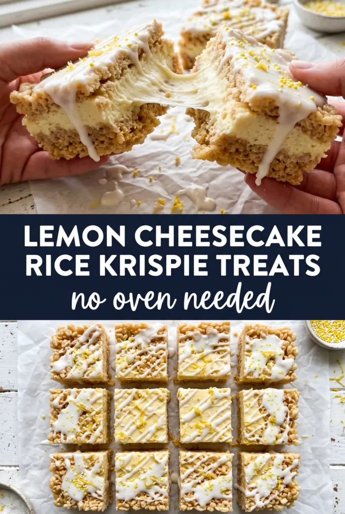 No-Bake Lemon Cheesecake Rice Krispie Treats