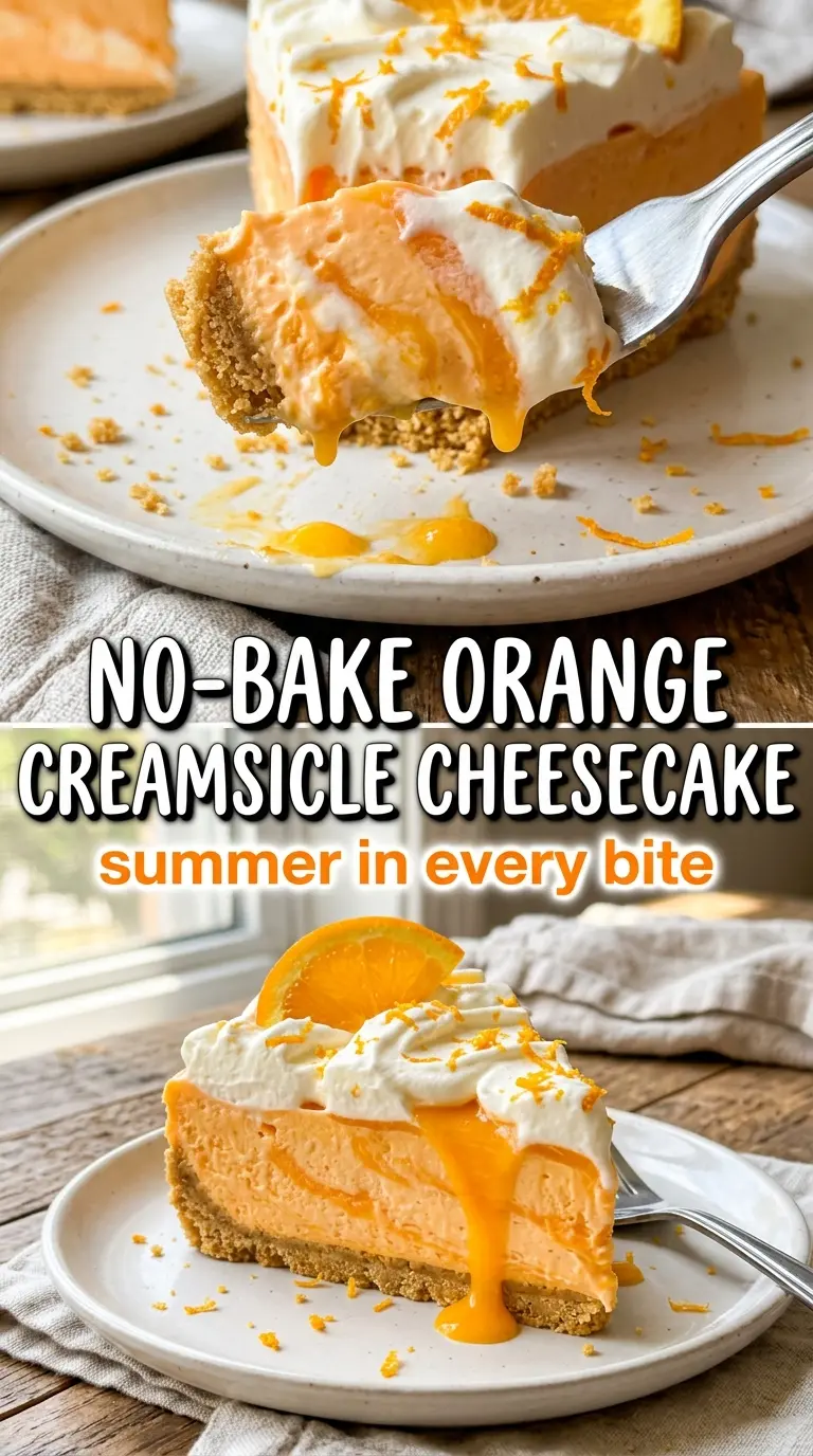 No-Bake Orange Creamsicle Cheesecake citrus creamy dessert