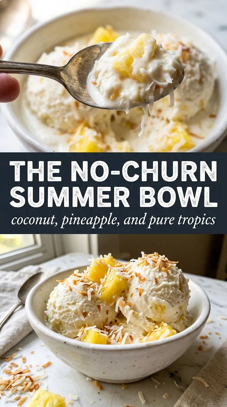 No-Churn Pina Colada Ice Cream coconut pineapple creamy