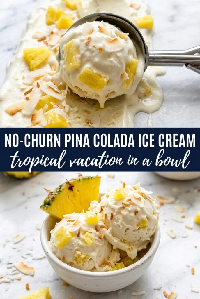 No-Churn Pina Colada Ice Cream