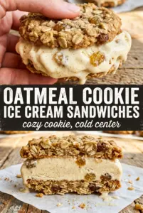 Oatmeal Cookie Ice Cream Sandwiches