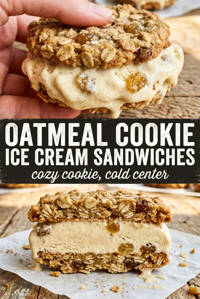 Oatmeal Cookie Ice Cream Sandwiches