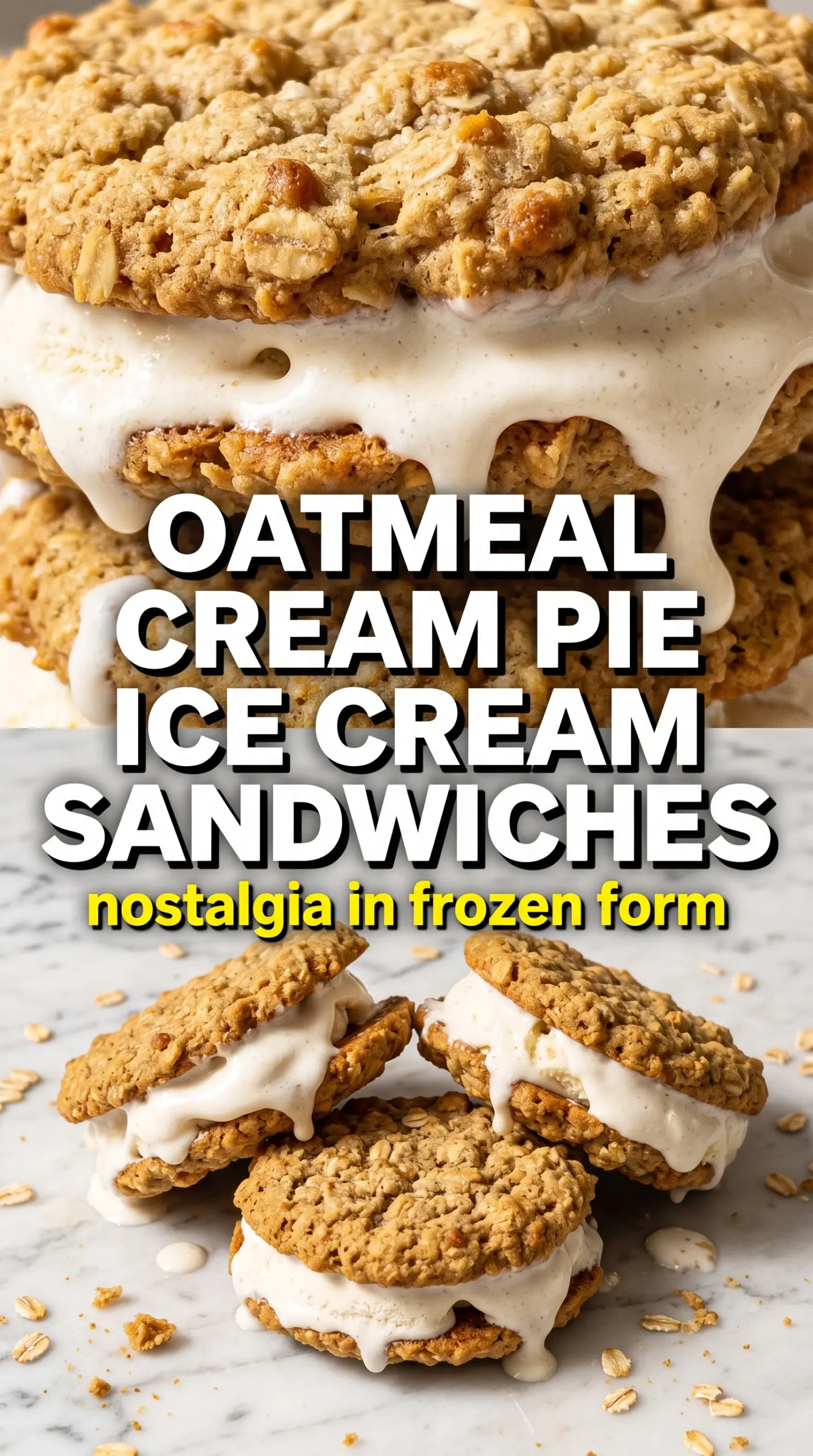 Oatmeal Cream Pie Ice Cream Sandwiches chewy cinnamon
