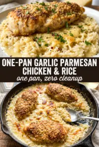 One-Pan Garlic Parmesan Chicken and Rice