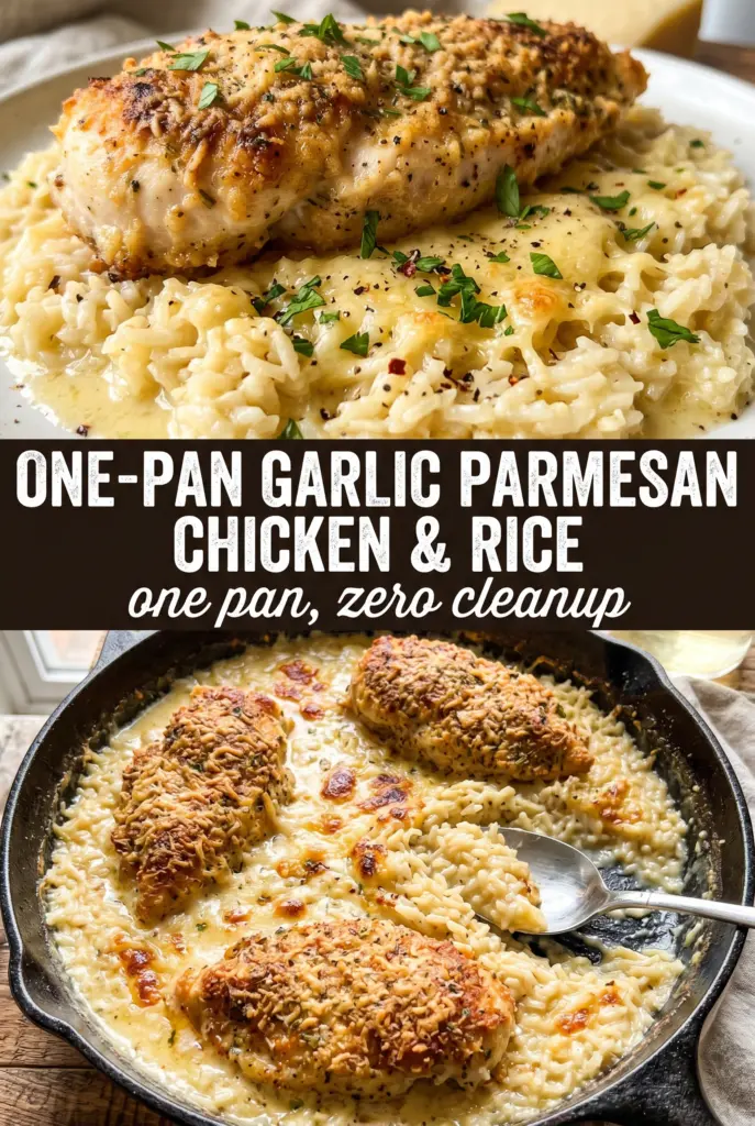 One-Pan Garlic Parmesan Chicken and Rice