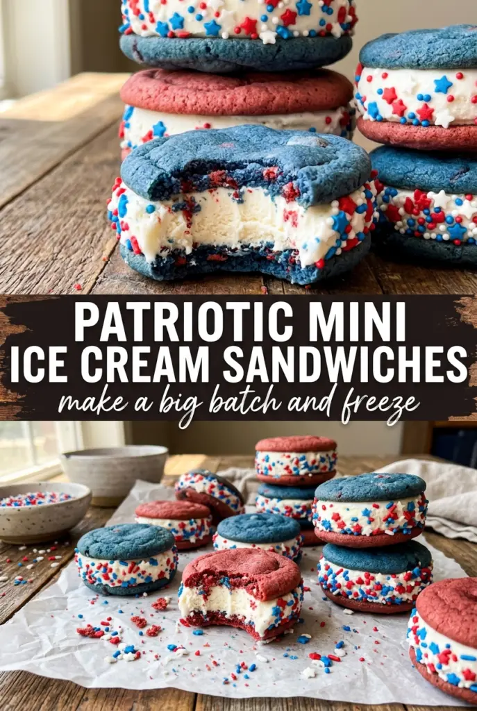 Patriotic Mini Ice Cream Sandwiches