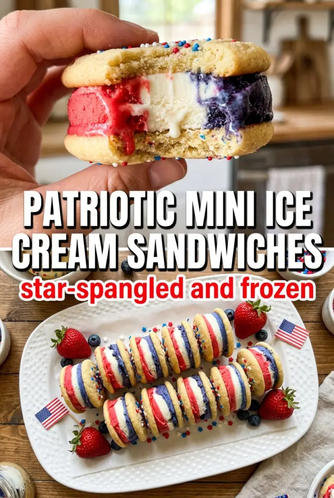 Patriotic Mini Ice Cream Sandwiches