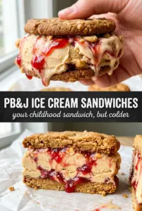 Peanut Butter and Jelly Ice Cream Sandwiches