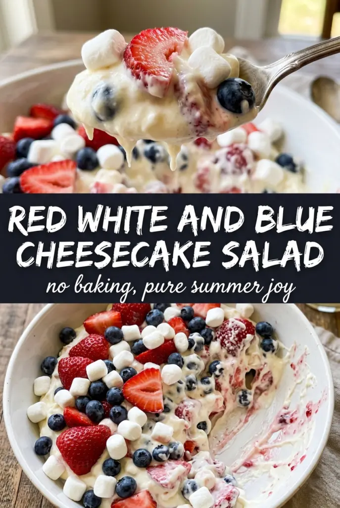 Red, White and Blue Cheesecake Salad