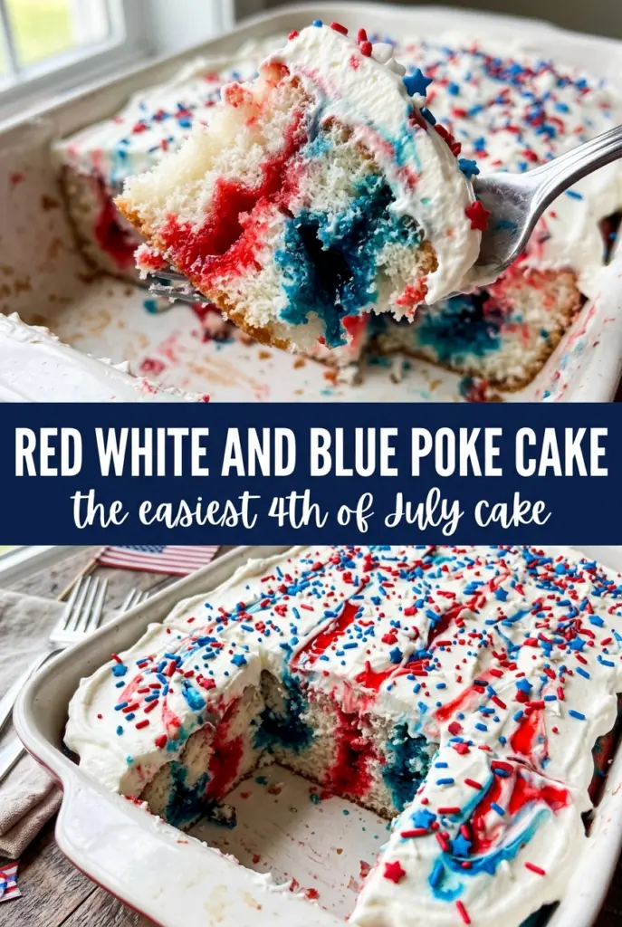Red, White and Blue Poke Cake