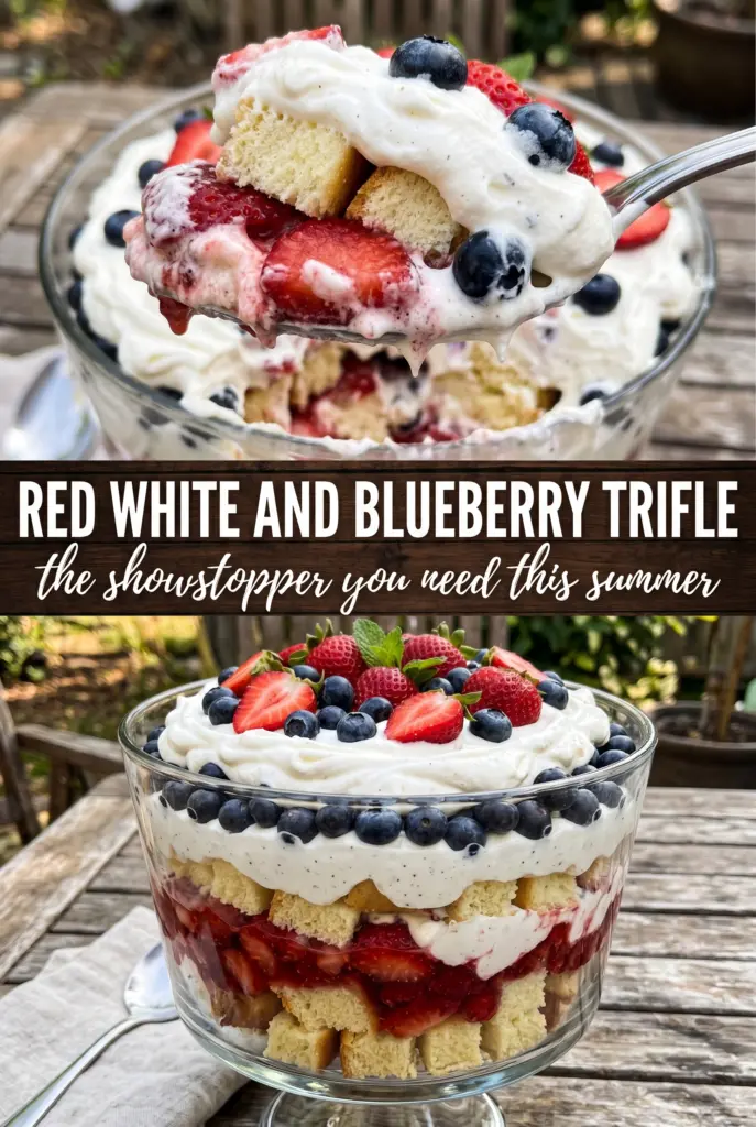 Red, White and Blueberry Trifle