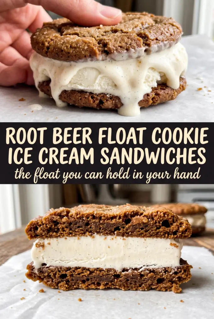 Root Beer Float Cookie Ice Cream Sandwiches