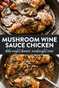 Skillet Chicken and Mushroom Wine Sauce