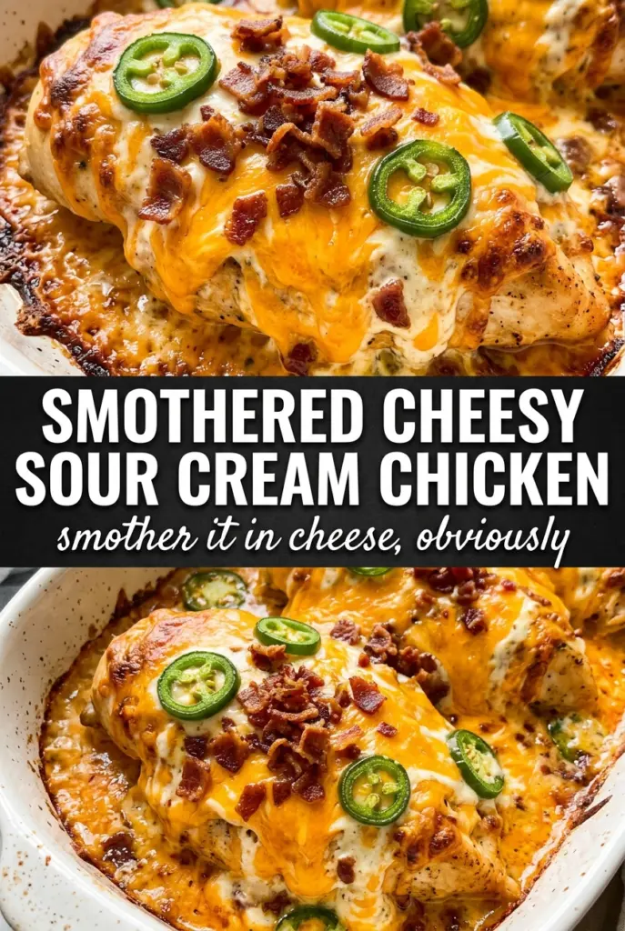 Smothered Cheesy Sour Cream Chicken