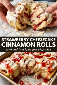 Strawberry Cheesecake Cinnamon Rolls