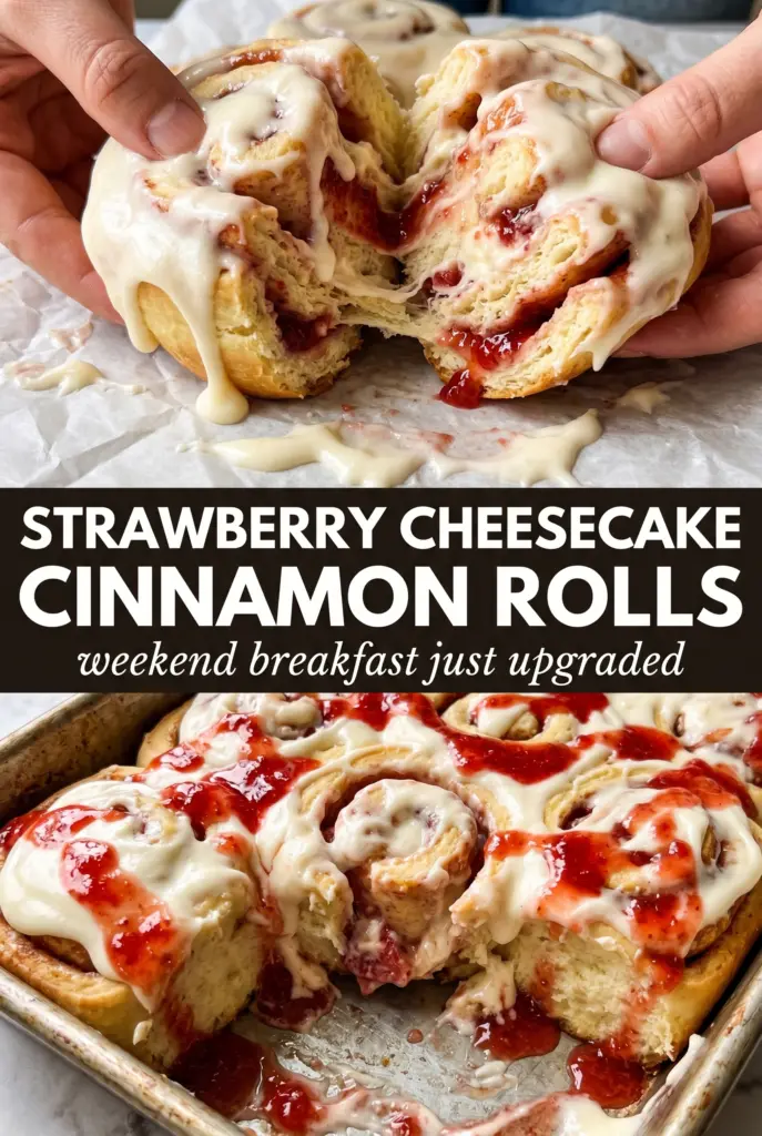 Strawberry Cheesecake Cinnamon Rolls