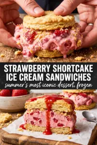 Strawberry Shortcake Ice Cream Sandwiches