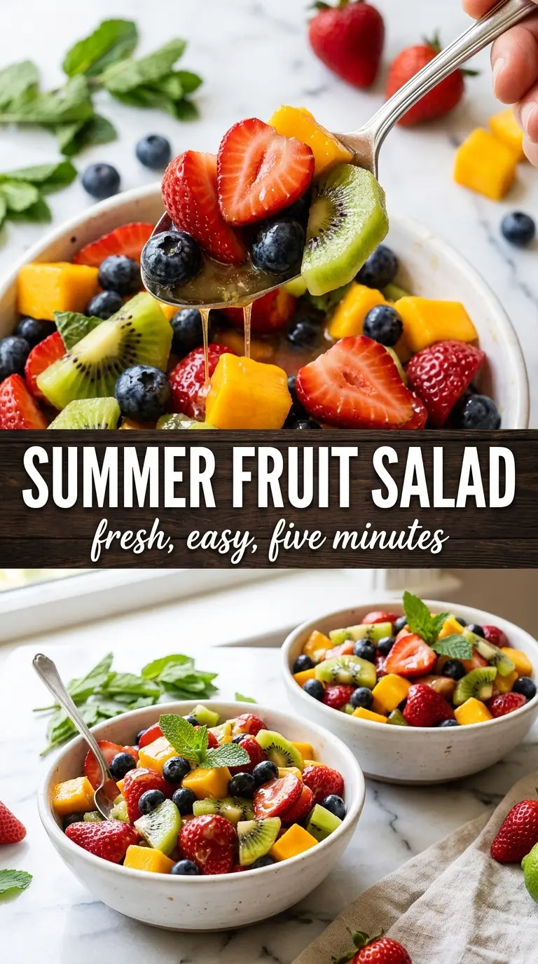 Summer Fruit Salad colorful honey-lime fresh