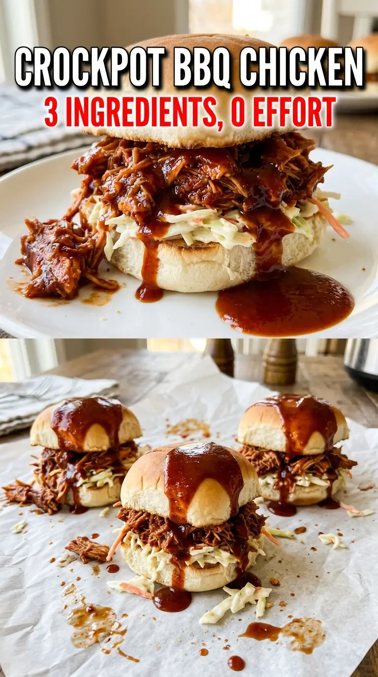 Sweet Baby Ray's crockpot chicken, sticky shredded BBQ