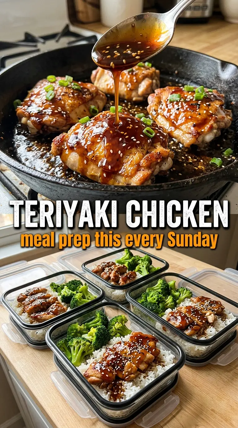 Teriyaki chicken glossy glazed savory