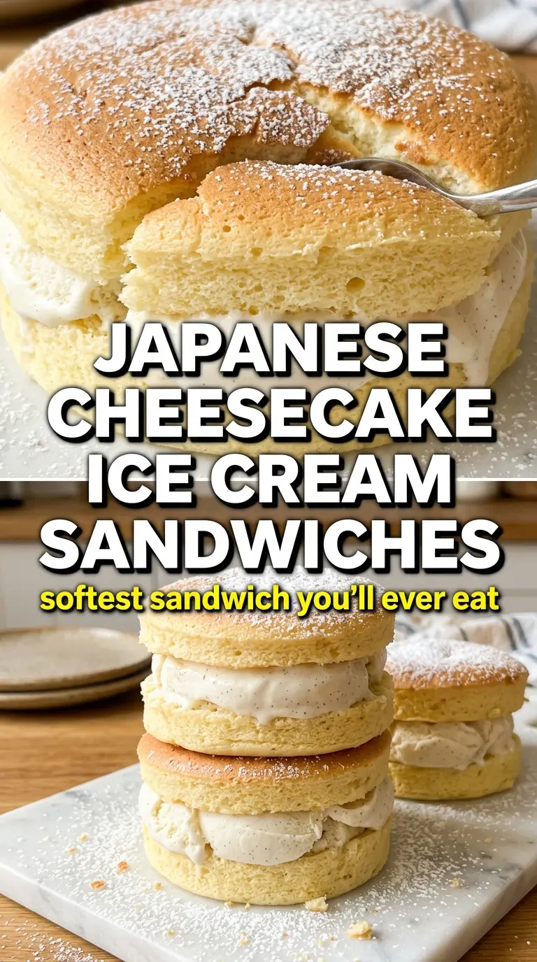 Viral Japanese Cheesecake Ice Cream Sandwiches fluffy creamy frozen