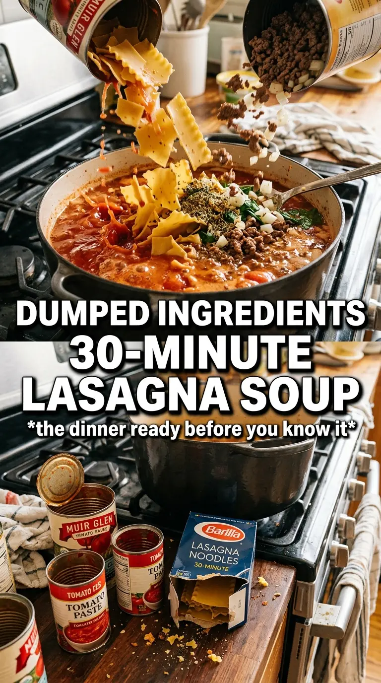 30-Minute Lasagna Soup tomato broth, sausage, ricotta