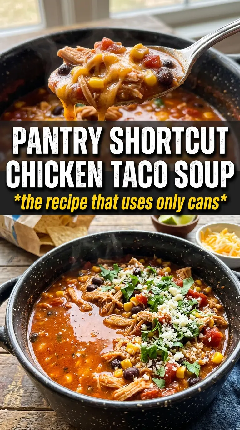 6-Can Chicken Taco Soup hearty Tex-Mex pantry meal
