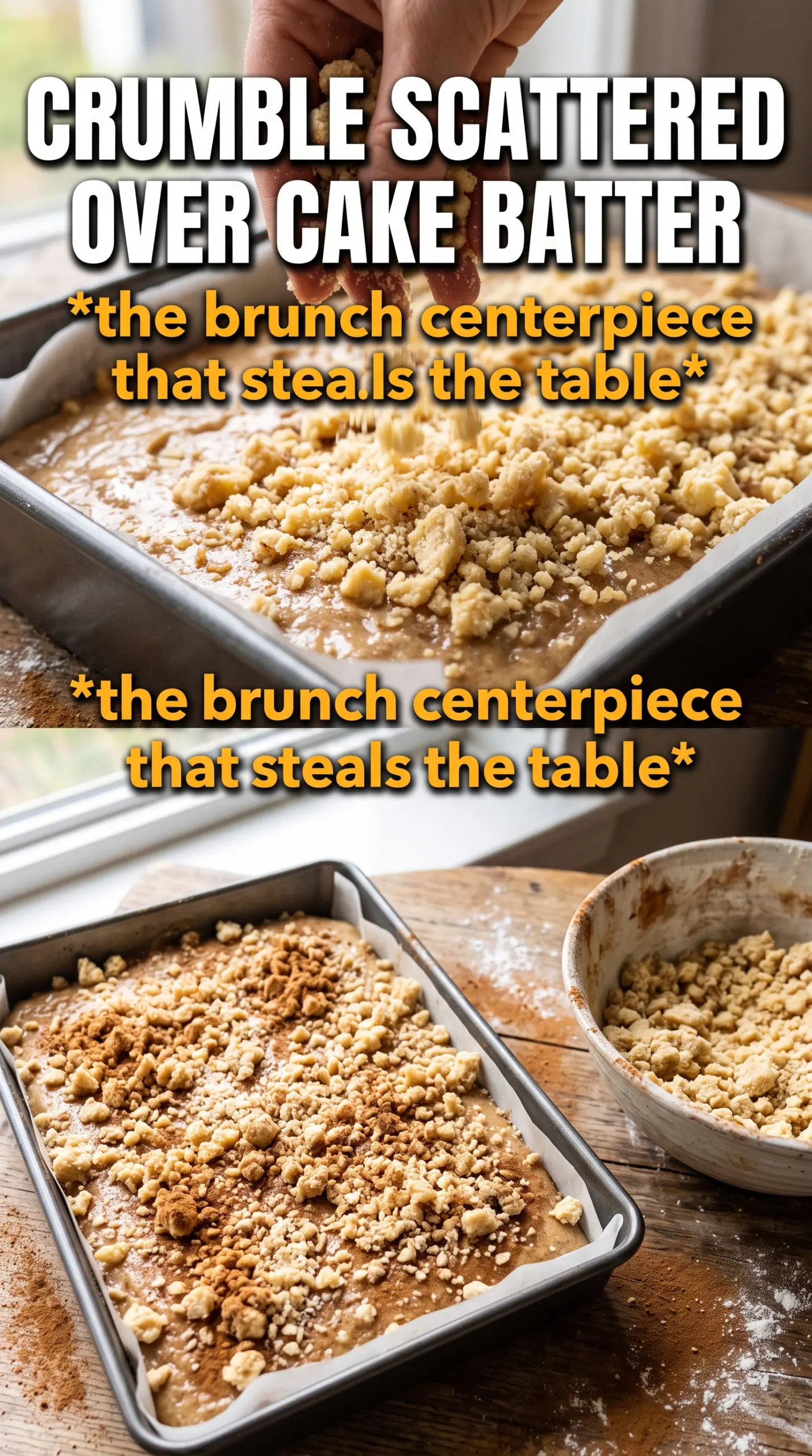 Apple Crisp Coffee Cake, cinnamon oat crumble