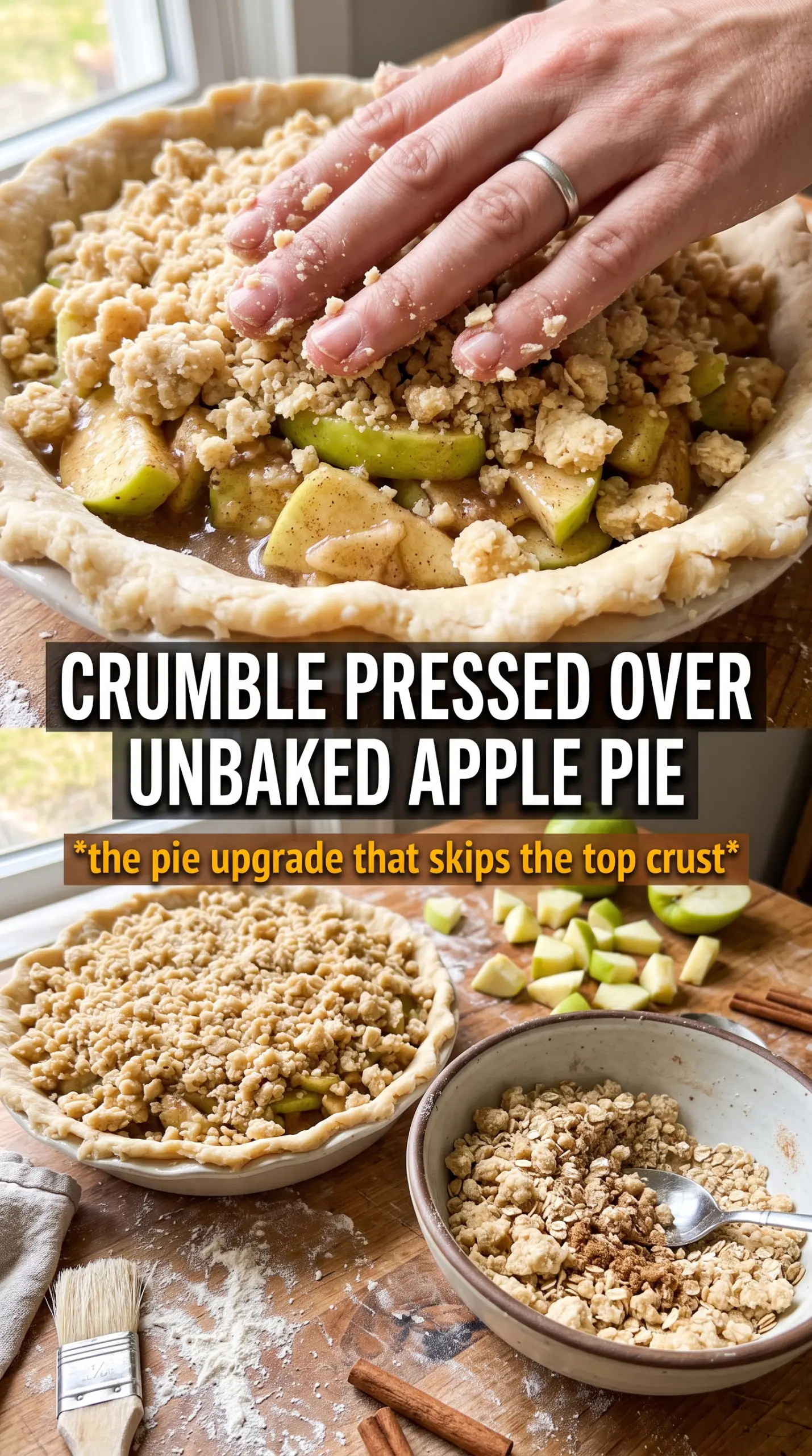 Apple Crumble Pie golden oat topping