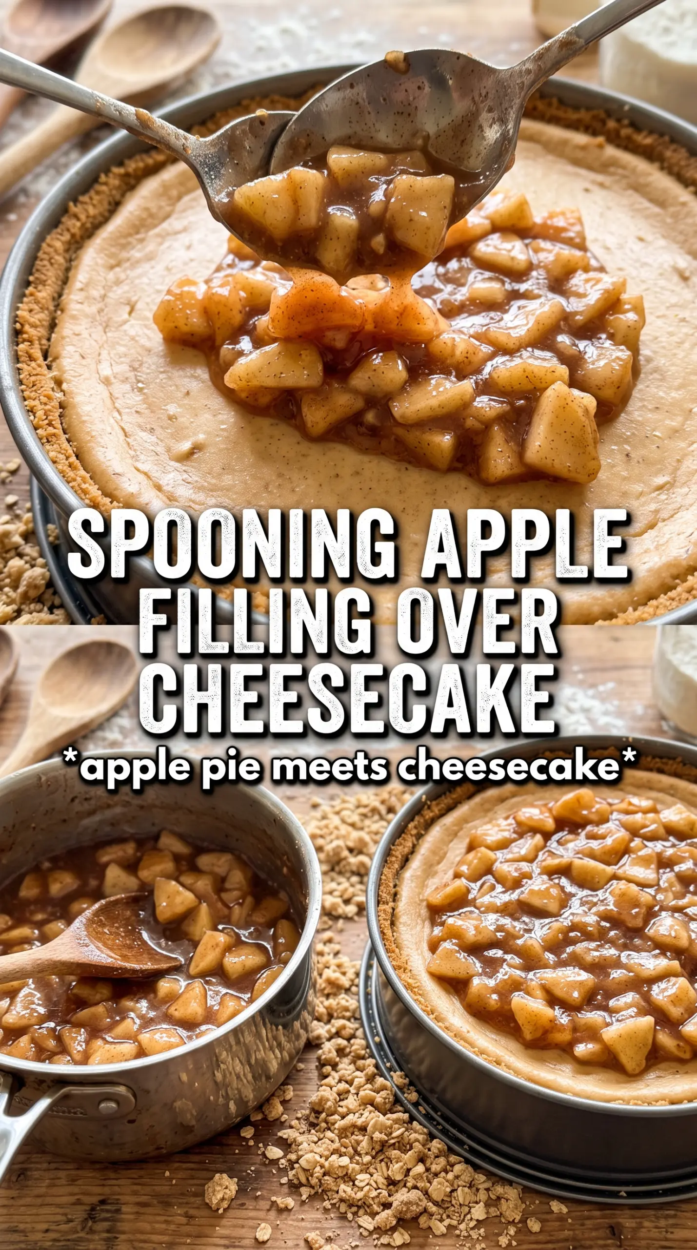 Apple Pie Cheesecake creamy spiced caramel