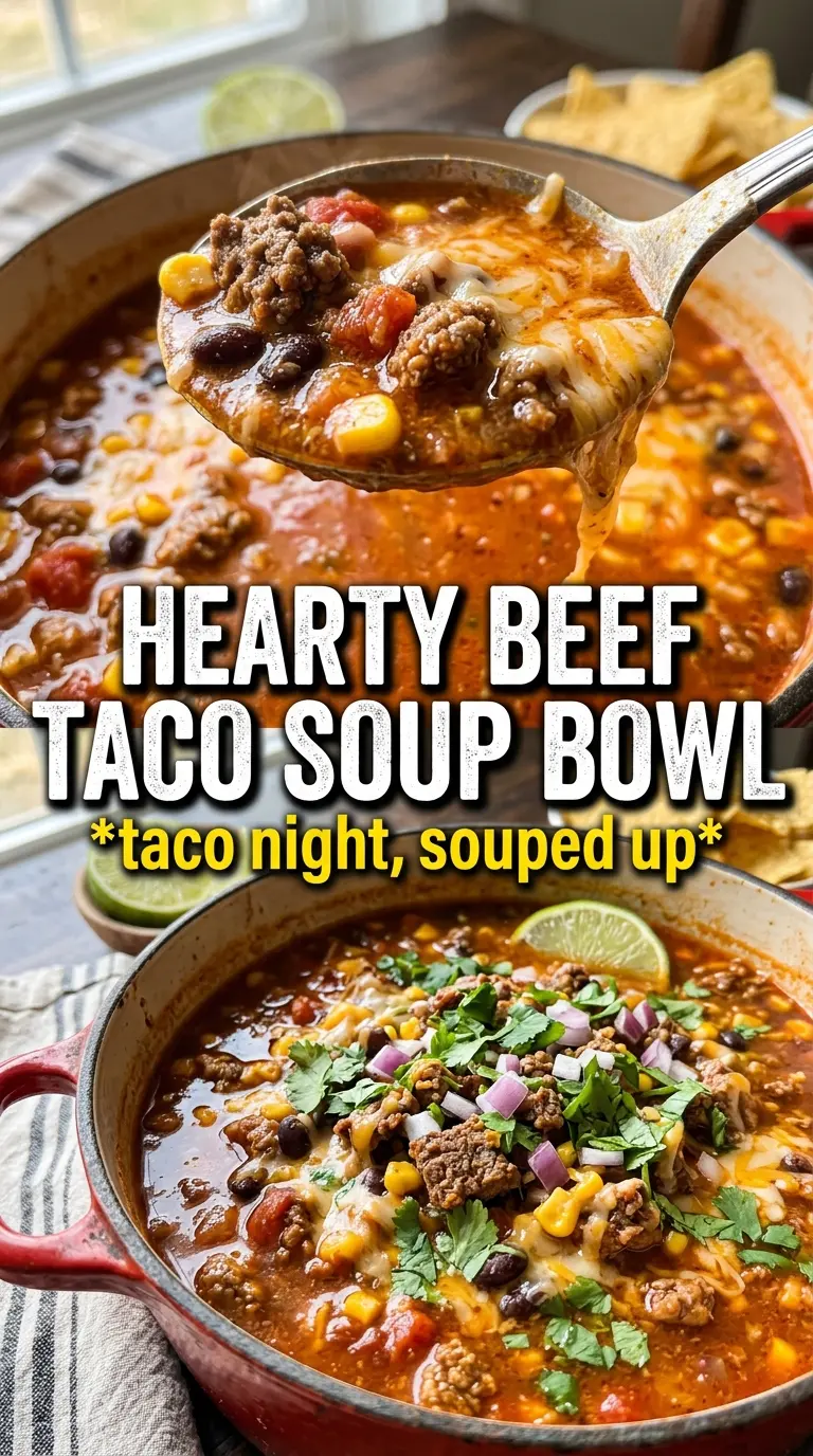 Beef Taco Soup hearty Tex-Mex