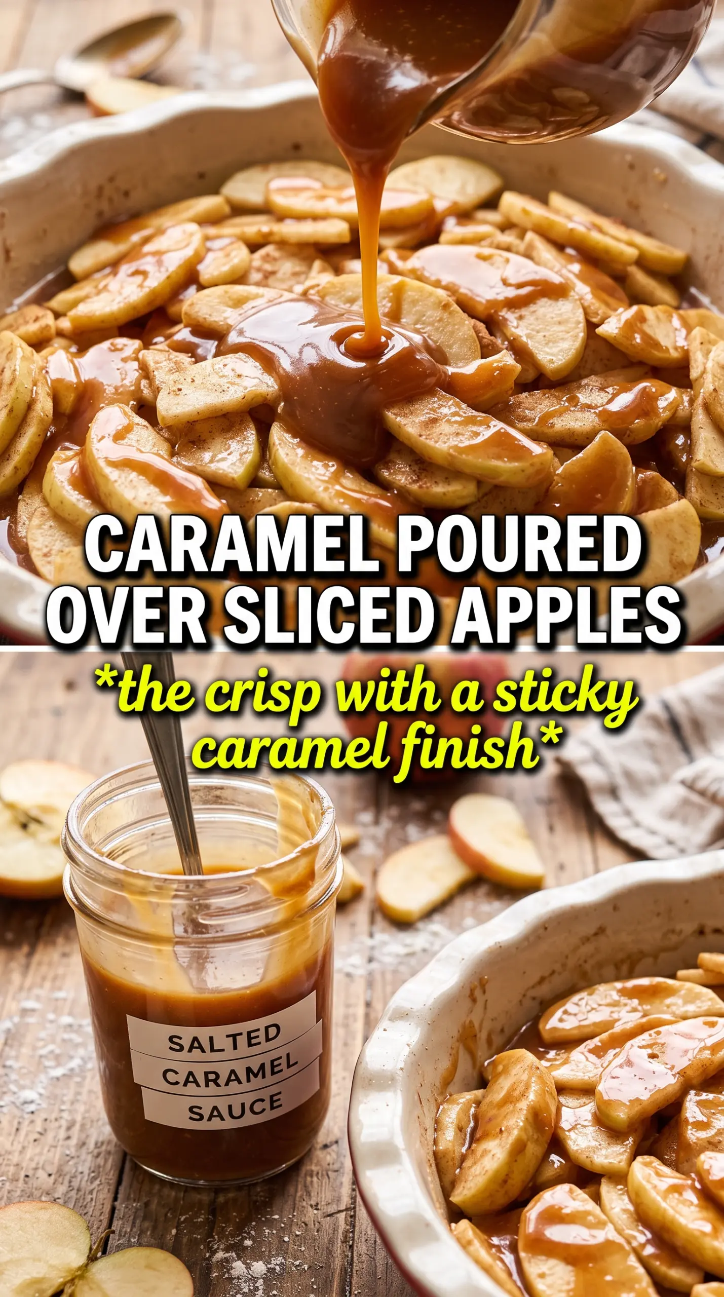 Caramel Apple Crisp golden crumble bubbling apples