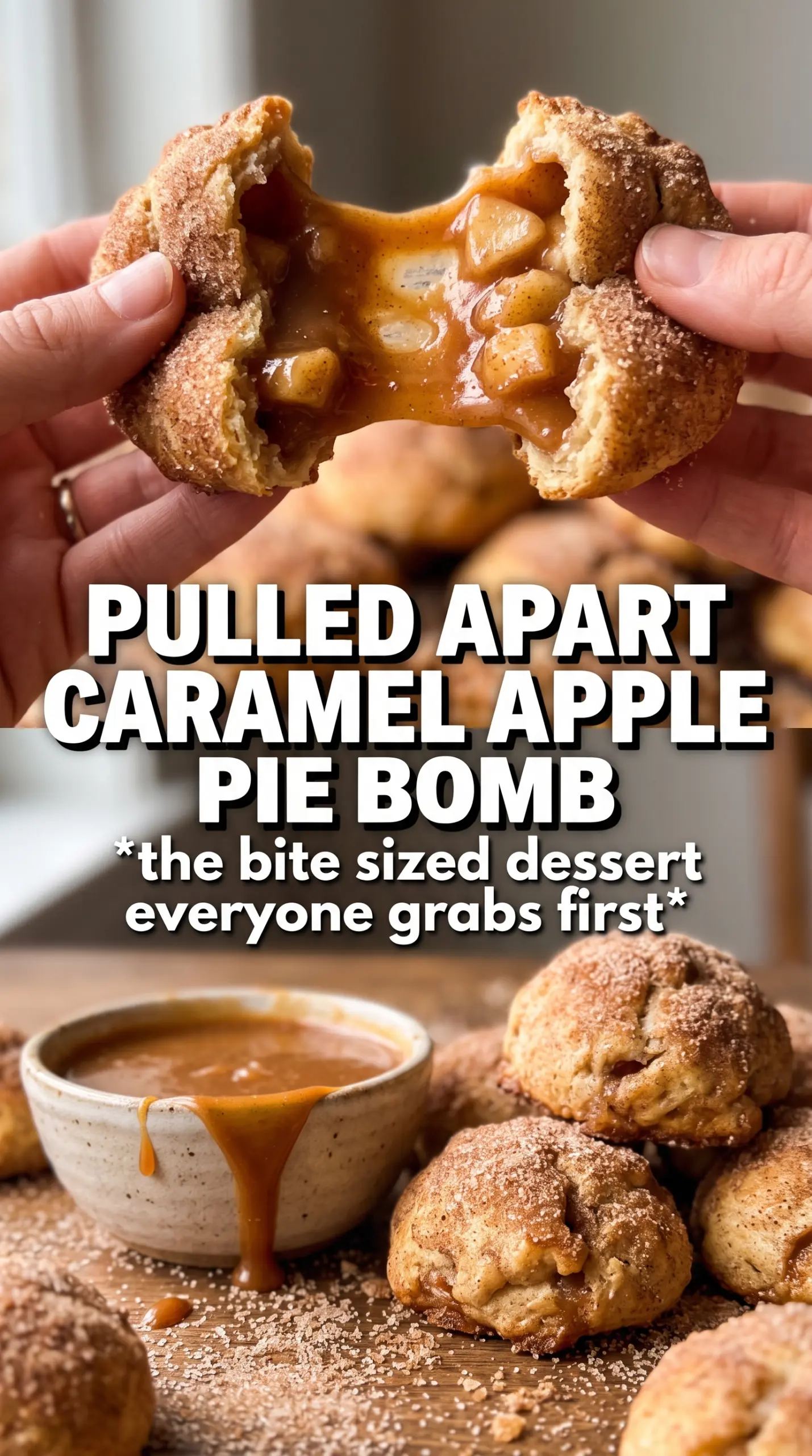 Caramel Apple Pie Bombs gooey cinnamon-sugar