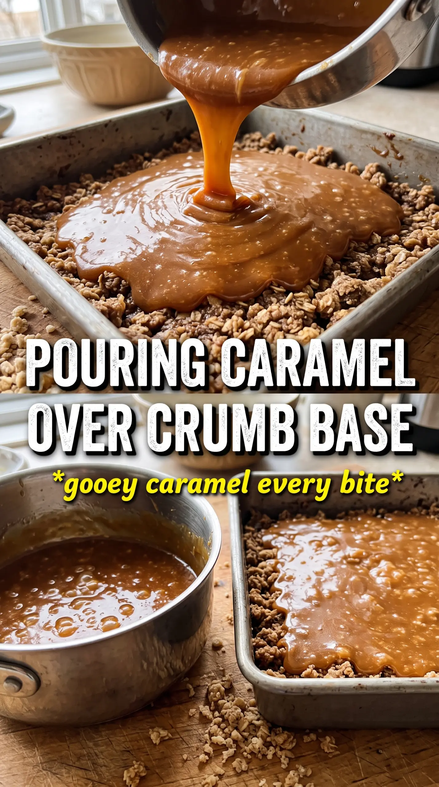 Caramel Crumb Bars gooey buttery crumb bars