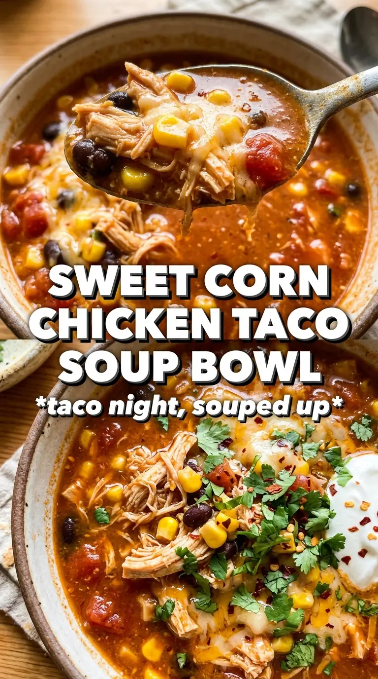 Chicken Taco Soup With Corn hearty Tex-Mex creamy