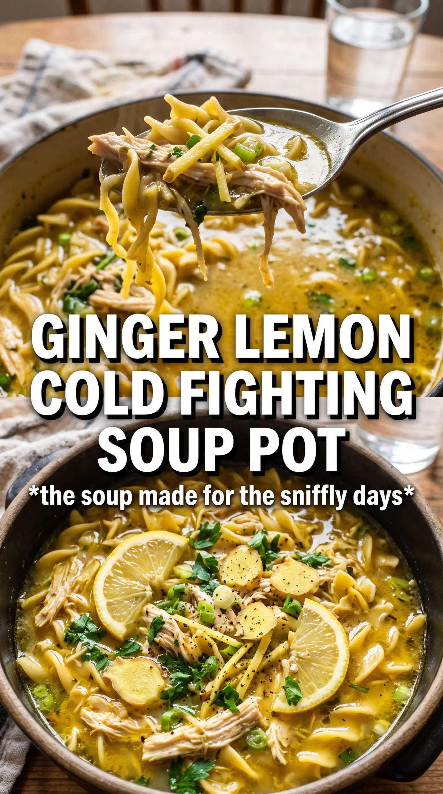 Cold Fighting Chicken Noodle Soup golden brothy comforting