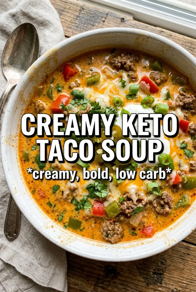 Creamy Keto Taco Soup With Ground Beef