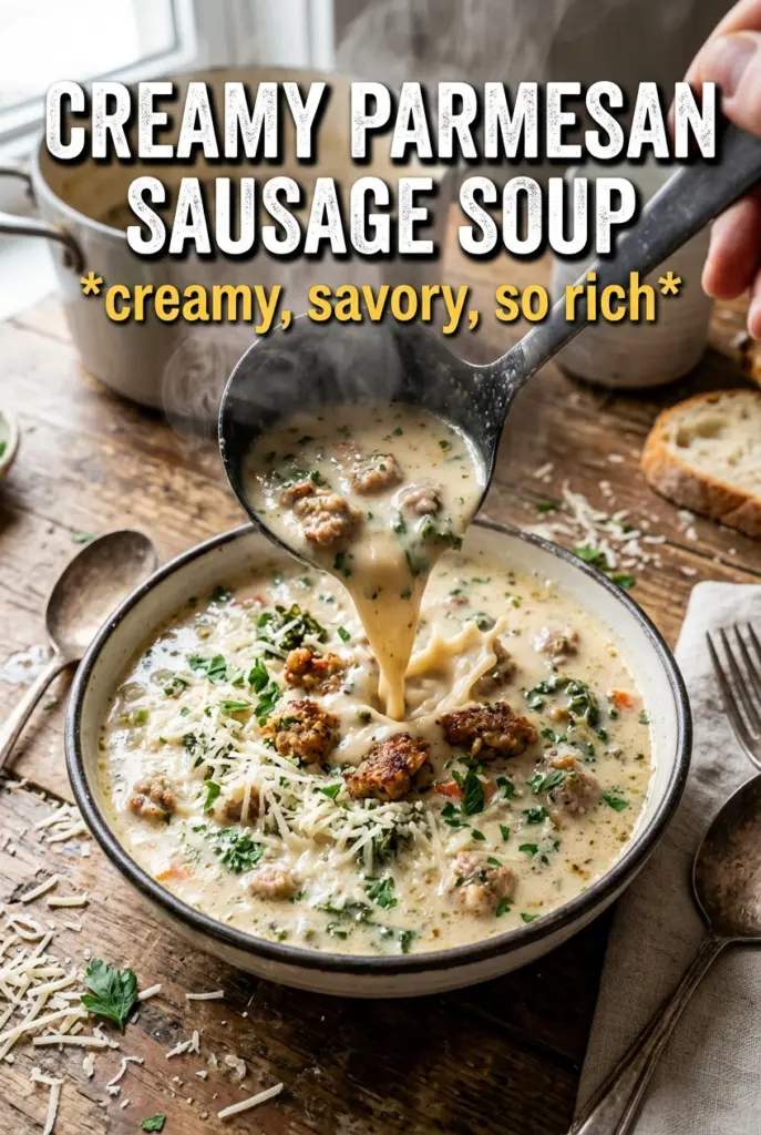 Creamy Parmesan Italian Sausage Soup
