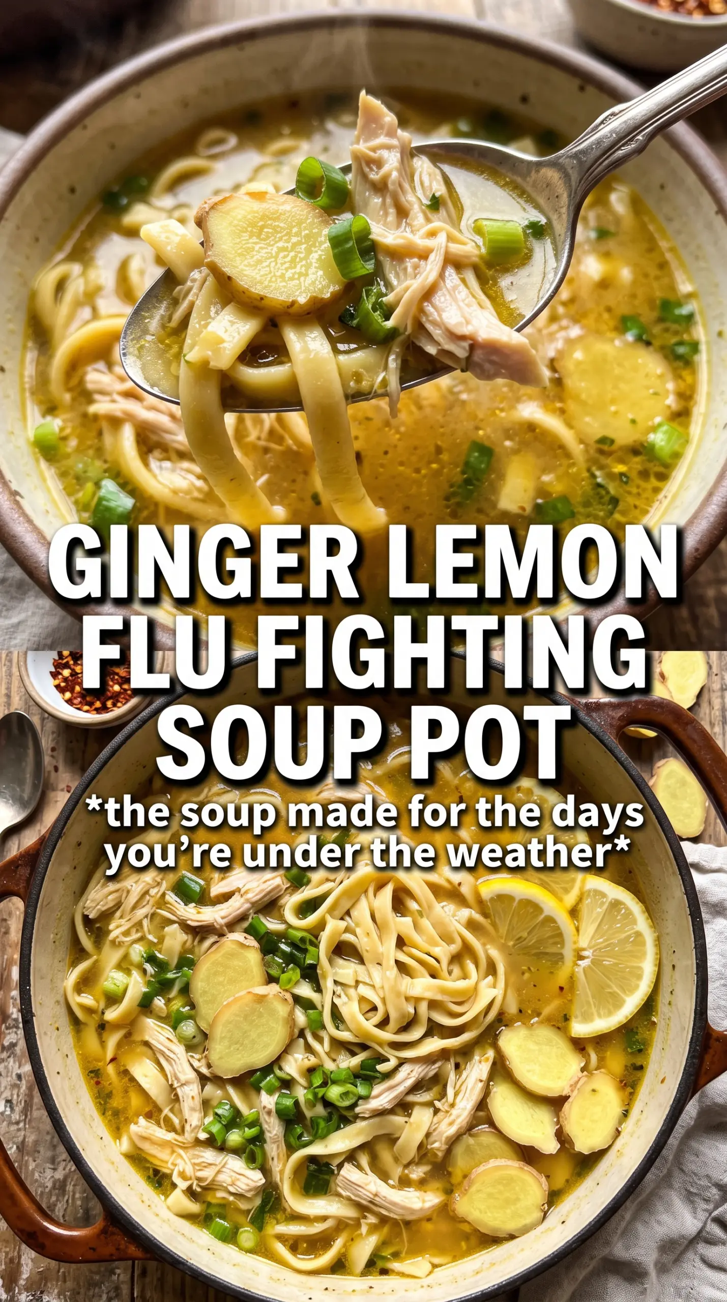 flu-fighting chicken noodle soup golden broth