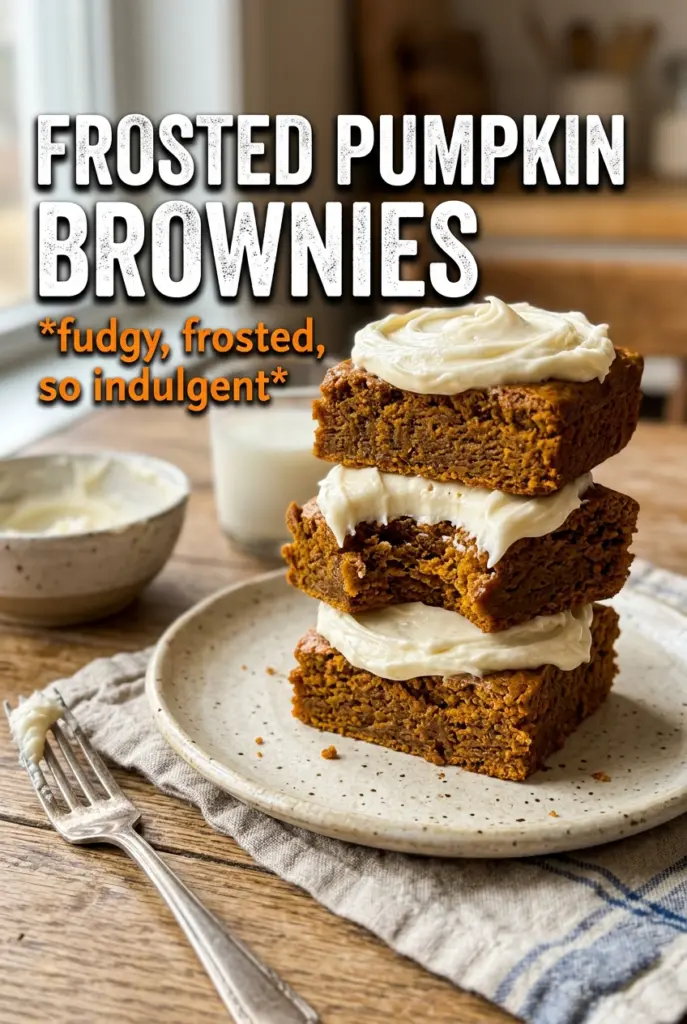 Frosted Pumpkin Brownies