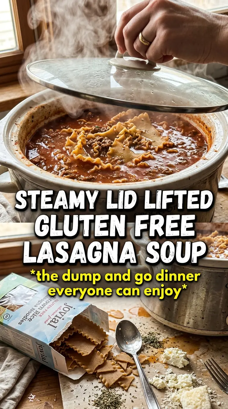 Gluten Free Crockpot Lasagna Soup rich tomato broth cheesy