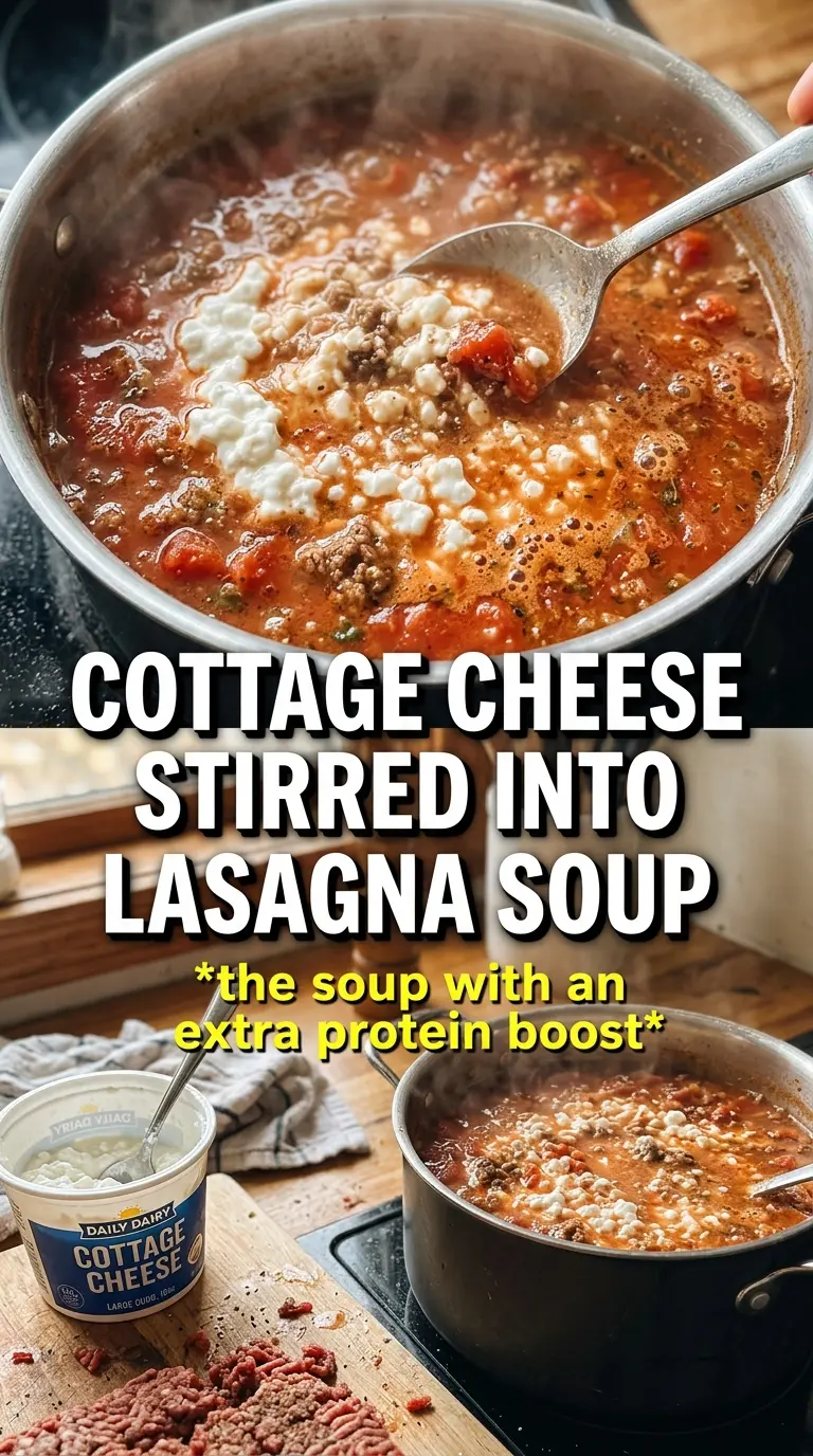 High protein lasagna soup creamy tomato, hearty, comforting
