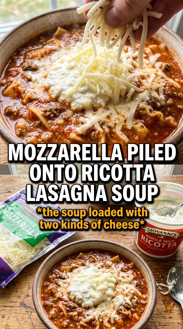Lasagna Soup With Ricotta And Mozzarella creamy cheesy