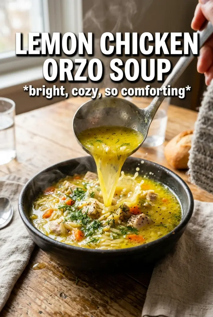Lemon Chicken Orzo Soup